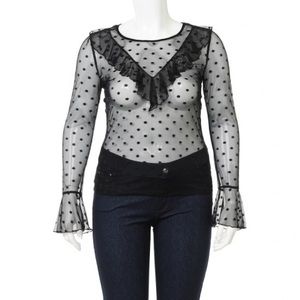 Plus Size Sexy Mesh Blouse